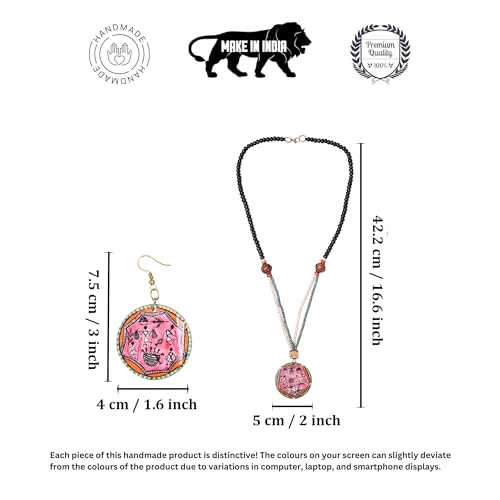 Image of AAKRITI ART CREATIONS Handcrafted Women's Jewelry Set - Elegant Ethnic Necklace and Earrings, Statement Fashion Accessories for Parties & Festivals