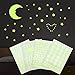 RtottiM 515 étoiles Autocollants Muraux Phosphorescents Lune et Etoiles Phosphorescentes Stickers Etoiles phosphorescentes et Autocollants Lumineux pour ciel étoilé Chambre d'enfant Mur et plafond