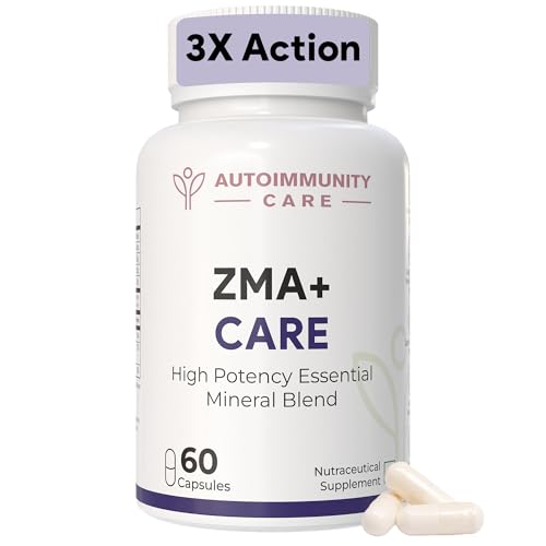 Image of ZMA+ Care | Zinc Magnesium Supplement with Vitamin B6 | Supports Sleep, Muscle Recovery, Brain Health, Immunity & Stress Relief | ZMA Supplement for Men & Women | 60 Caps (30 doses)