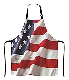 Lefolen USA Flag Kitchen Cooking BBQ Chef Apron,Amercan Flag Apron for Men, Women - Dad Presents, Presents for Men - Birthday, Mothers Day Presents for Mom, Wife, Husband, Brother, Friends