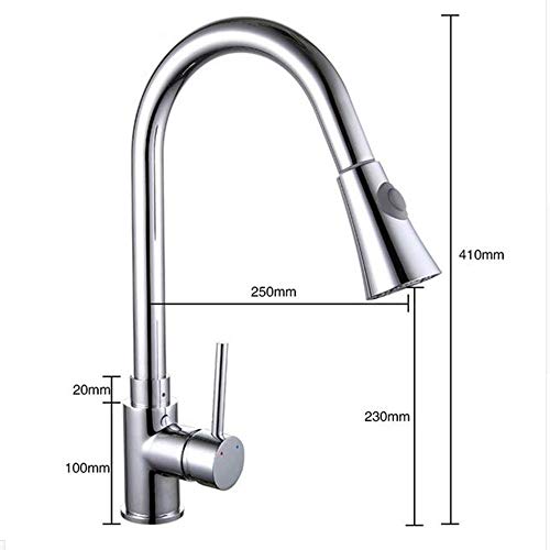 Robinet évier cuivre au fini chrome miroir avec bec pivotant design