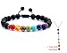 Produktbild Morbuy Seil Stein Achat Armband Armreif Perlen Armband für Männer Frauen Lava Rock 7 Chakra Perlen Armband Geflochtenen Seil Naturstein Yoga Armband Armreif (Lava-Chakra)