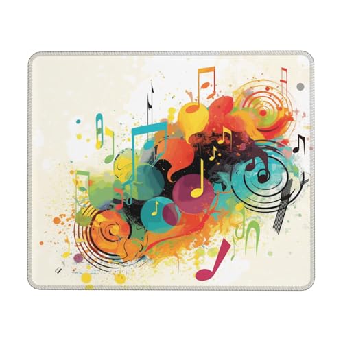 COWMGHLDFL Alfombrilla de mouse con temática de música abstracta para ratones inalámbricos, alfombrilla de teclado de computadora con goma antideslizante, alfombrilla de escritorio cuadrada para