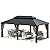Greesum 12'x20' Hardtop Metal Gazebo, Outdoor Galvanized Steel Double Roof Canopy, Aluminum Frame Permanent Pavilion with Netting and Curtains for Backyard, Patio, Deck, Parties