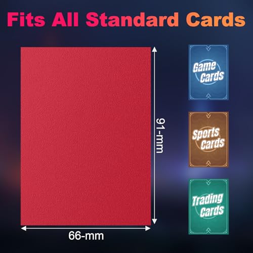 Image of 200 Pack Card Sleeves, Matte Dual Trading Card Sleeves with Opaque Back & Smooth Shuffle, Tear Resistant Card Protectors for MTG, TCG and Game Cards (Angry Red)