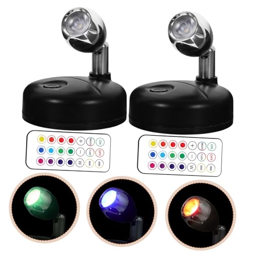 Foco LED de interior regulable a pilas Kisangel negro mini pack de 2 luces direccionales para pared 3