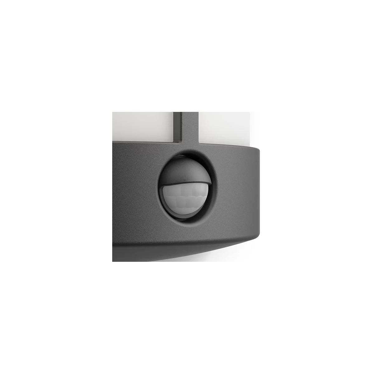 Philips Lighting MyGarden Stock Aplique LED con sensor de movimiento, iluminación exterior, luz blanca cálida, antracita
