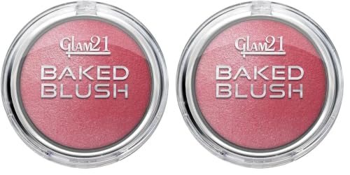 Image of Glam21 Baked Blusher | Highly Pigmented, Long Lasting | Illuminating Glow Finish | Smooth & Blendable Texture |Stays up to 8 hours | For All Skin Types | 6gm | Shade-12 (Pack of 2)
