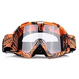 【Eigenschaften】 Die Motocross-Brille hat eine gute Antibeschlag-, Blendschutz-, Wind- und Staubschutzwirkung und ermöglicht den Schutz Ihrer Augen. Weiche Polsterung um den äußeren Rand auf der Rückseite der Brille für angenehmes Tragen.