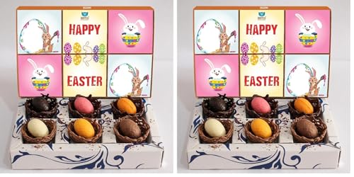 Image of BOGATCHI Chocolate Easter Eggs with Almond Filling 80g | Assorted Flavours Dark, Milk, White, Mango, Orange & Strawberry | Premium Festive Gift Chocolates | Colorful Festive Eggs | Bunny Theme Packaging, Perfect for Gifting Kids, Parties & Hampers
