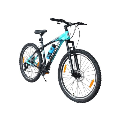 Image of Stryder 27.5T Krueger Mountain Cycle for Men & Women with Front Suspension and Dual Disc Brake | Multi- Speed Cycle - Ideal for 12+ Years (Frame: 18 Inches) (Black::Teal Green)