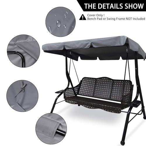 Mebiosi Patio Swing Canopy Replacement,Waterproof Outdoor Swing Top Cover (S,64.5 * 44.8 * 5.9in) by Mebiosi - Image 3