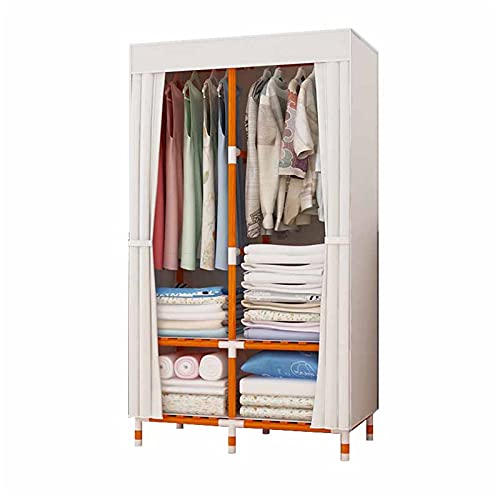 Armoire en tissu portable 170x65x45 cm avec étagères de rangement double couche à assembler