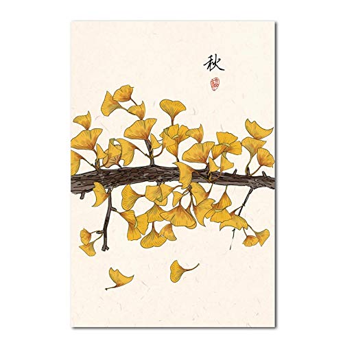 Affiche fleur de prunier style chinois en impression Giclée triptyque salon - 3