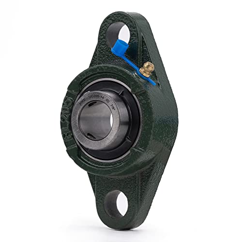 Image of XIKE 2 Pcs UCFL205-14 Bore 7 /8 inch Pillow Block Flange Mounted Ball Bearings. | Solid Cast Iron Base and Self Aligning Chrome Steel Sealed Bearings