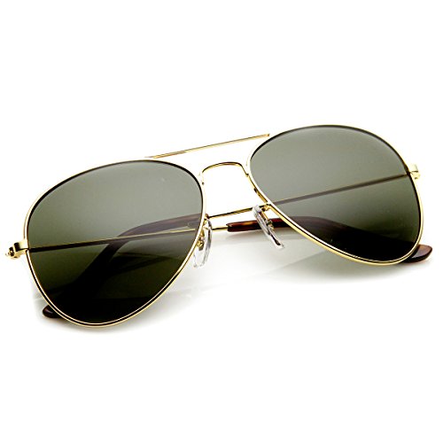 zeroUV Original Classic Metal Standard Aviator Sunglasses - Nickel Plated Frame4