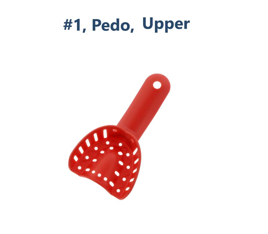 AmeriCan Goods 10/Pcs Dental DuraLock Plus Ortho Impression Trays Upper/Lower Dental Impression Tray for Adult/Children (#1PedoUpper)