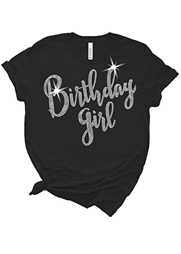 Rhinestonesash TEE0BDAYGIRLRS - BGBLK - 002 Birthday Tshirts For Women thumb #1