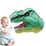 Qapayieg Burattino di dinosauro, burattino di dinosauro - Giocattolo realistico per le mani degli animali dei cartoni animati - Giocattoli da bagno in spiaggia per piscina, giocattolo a forma di