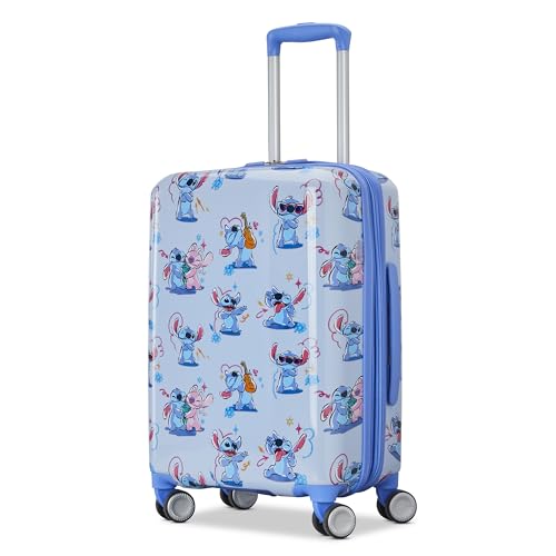 American Tourister STITCH CARRY-ON SPINNER Luggage - Airline Approved Durable Hardshell with RightHeight Adjustable Handle - Expands 1.5in - Roll Confidentially with Dual 360 Spinner Wheels