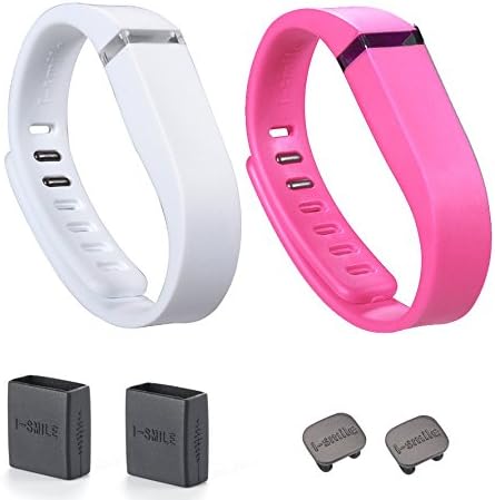 I-SMILE 2pcs Replacement Bands with Metal Clasps Wireless Activity Bracelet Sport Wristband for Fitbit Flex(No Tracker, Replacement Bands Only) & Silicon Fastener Ring