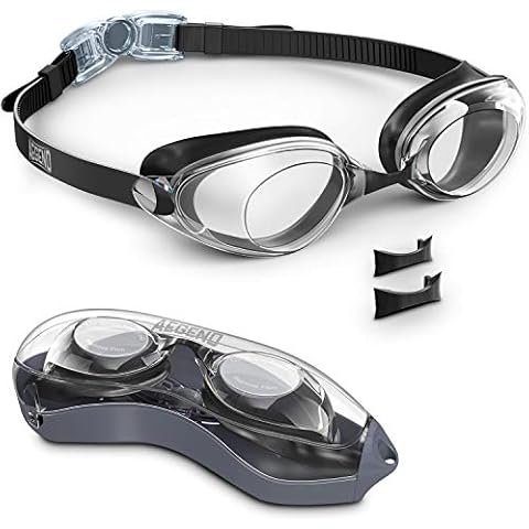 Aegend Swim Goggles, Nose Piece Replaceable Swimming Goggles with Flat Lens Cover