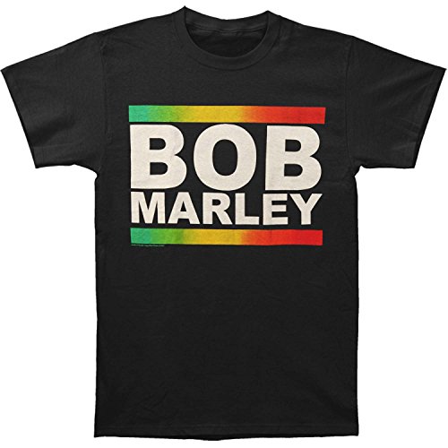 Bob Marley Men's Rasta Band Block Short Sleeve T-Shirt, Black, Large