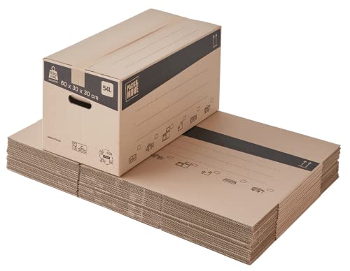 Lot de 40 cartons de déménagement 54L - 60x30x30 cm - Made in France - 70% FSC certifé - Pack & Move