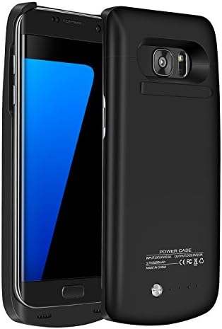 Galaxy S7 Edge Battery Case,Accerzone External Rechargeable Power Bank 5200mAh Protective Portable Slim Backup Charging Case with Kickstand for Samsung Galaxy S7 Edge(Not for S7) (Black)