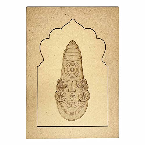 Image of Adikala Mdf Jharokha With Tirupti Balaiji Engraved Design & Square Shaped Base Cutout For DIY Craft