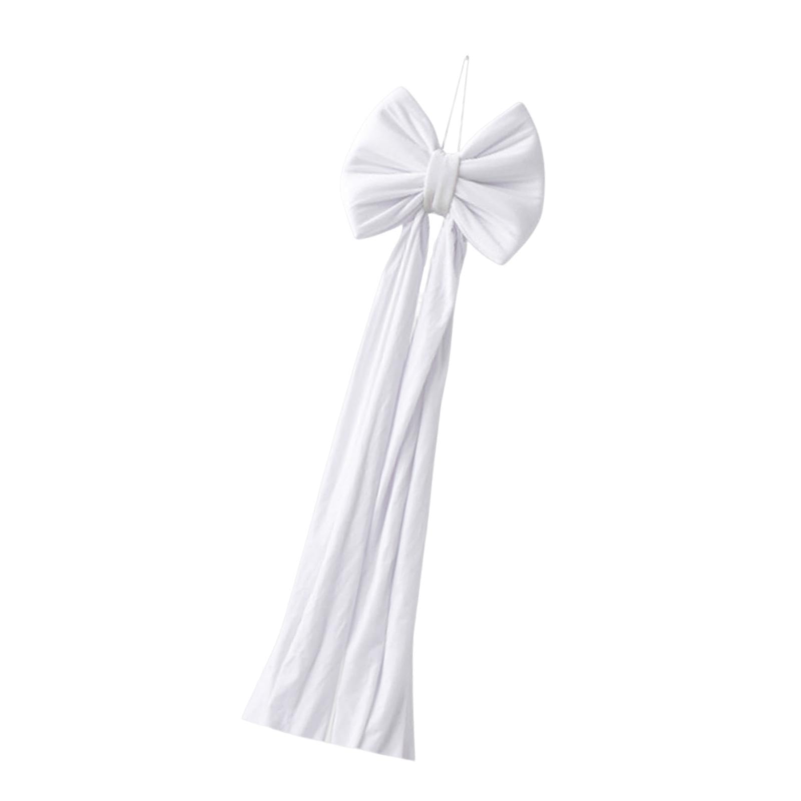 predolo Fiocco di Natale in Velluto, Fiocco Decorativo, Extra Large, Decorazione Natalizia per Porta d'ingresso, Festival, Finestra, Interni, Bianco