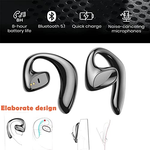 Image of Over Ear Wrap Around Earbuds Bone Conduction Open Ear Headphones Running Sport Workout Wireless Earbuds Gaming with Earhooks Mic Gym Sports Gaming Ear Buds Running Workout Bluetooth Earbud