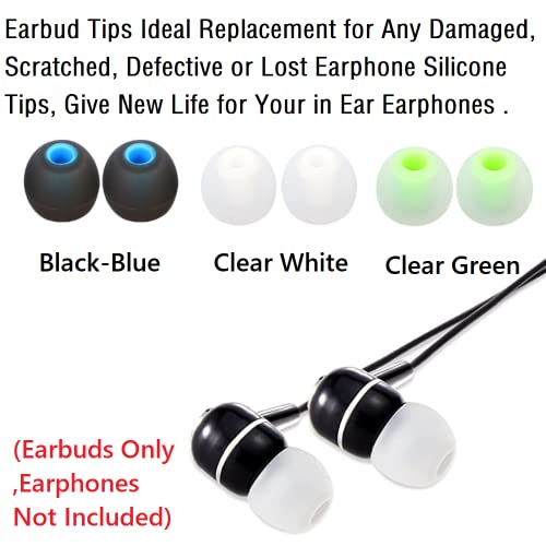 Image of Earbuds Replacement Tips Silicone Earbud Tips Ear Gels Fit for Inner Hole from 3.8mm - 5.1mm Earphones 9 Pairs S /M /L