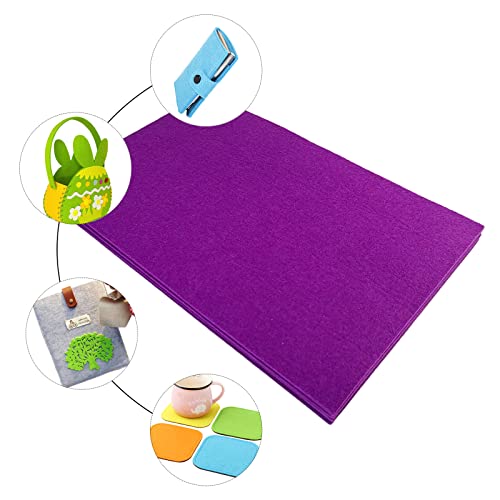 Image of Jtnohx Stiff Felt, 2mm Thick Felt Sheets for Crafts, 8 inchx12 inch Hard Felt Fabric Squares 8Pcs for DIY Projects (Purple)