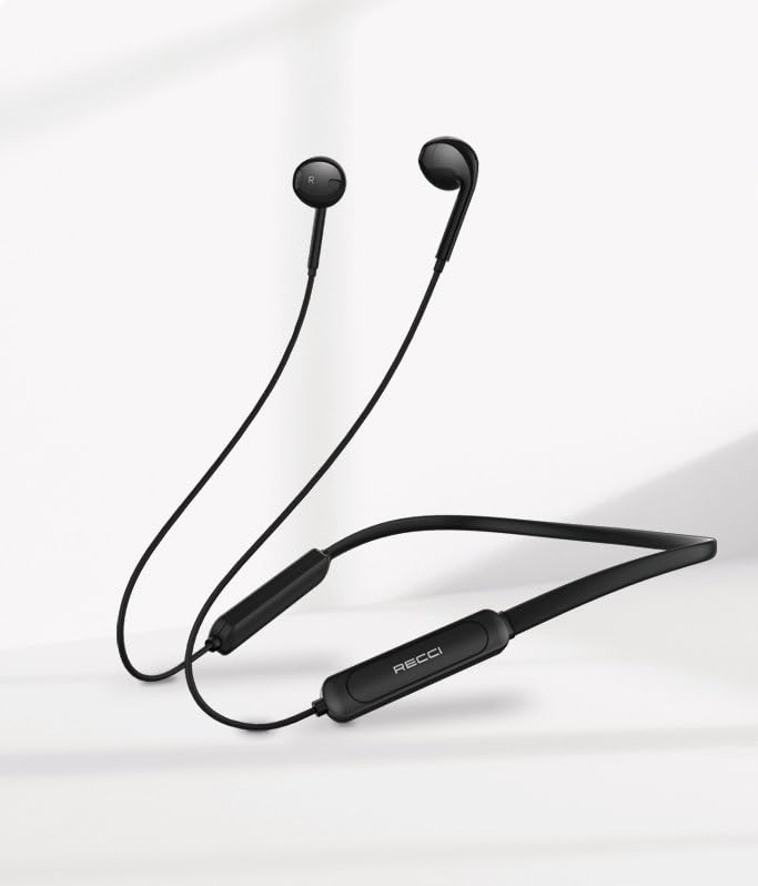 audio creative neck-band design earphone, black color, wireless V5.0, HD calls and HD sound quality, long standby time