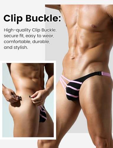 SEAUR Mens Thongs Jockstrap Stretchy G-String Athletic Fitness Muscle Low Rise Briefs Underwear3