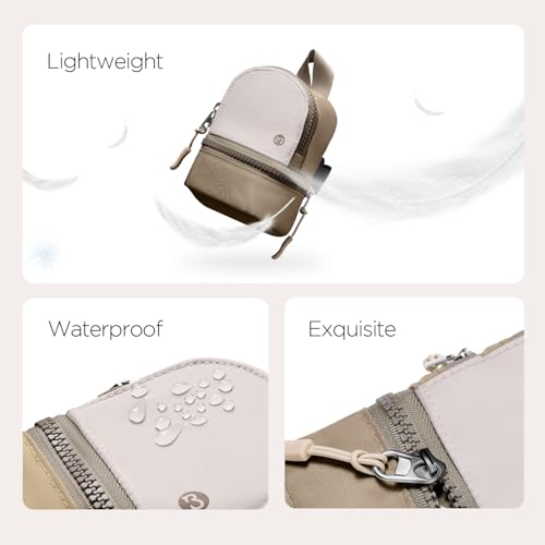Babysun Mini Backpack Keychain Wristlet Pouch Small Change Coin Purse Cute Zipper Wallet With 3 RFID Card Slots For Women/Men Airpods Cosmetics