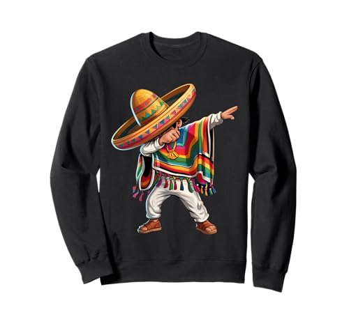 Mexican Boy Dabbing Poncho Cinco de Mayo Kids Toddlers Gifts Sudadera