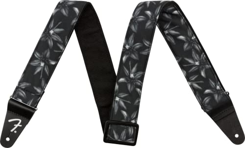 Fender® »HAWAIIAN GUITAR STRAP« Sangle pour guitare| Largeur: 5cm | Longueur: 86-150cm | Couleur: Black Floral - Les Beatles, Paul McCartney, John Lennon, RIngo Starr, George Harrison Fender® »HAWAIIAN GUITAR STRAP« Sangle pour guitare| Largeur: 5cm | Longueur: 86-150cm | Couleur: Black Floral
