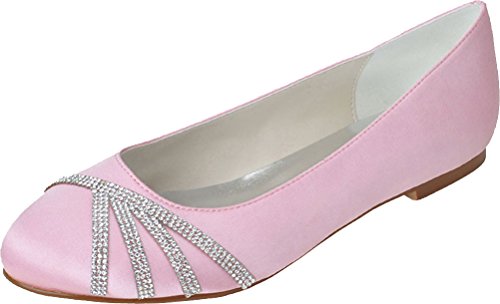 Chaussures plates en satin D'Orsay pour femme à strass élégantes
