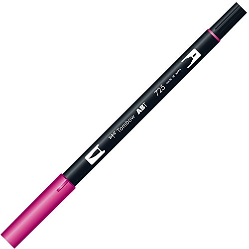 トンボ鉛筆 筆ペン デュアルブラッシュペン AB-T ローダミンレッド 6本 AB-T725-6P