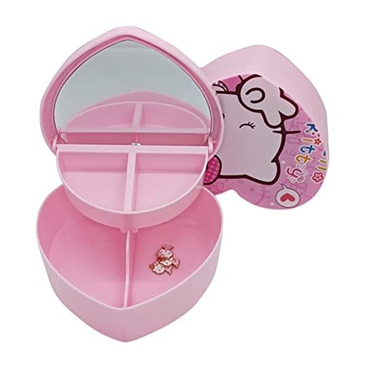 Pink Jewelry Box For Girls Cute Jewelry Organizer Anime Kitty Portable Travel Jewelry Case Cartoon Kawaii Jewelry Box For Women Jewelry Charms Kids Jewelry Box Anime Cat Jewelry Case With Mirror