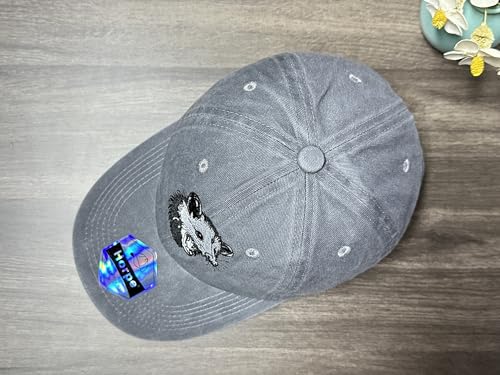 Image of Opossum Possum Hat for Men Women, Embroidered Adjustable Dad Cap | Animal Lover Gift Idea, Outdoor Casual Wear Cap, Soft Washed Cotton, Adjustable Fit Closure