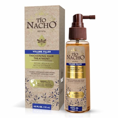 Tío Nacho Thickening Hair Treatment with Royal Jelly and Nettle Extract, Volumizing Spray for Fine or Thinning Hair, Boosts Strength, Fullness and Natural Volume, 4.5 fl oz