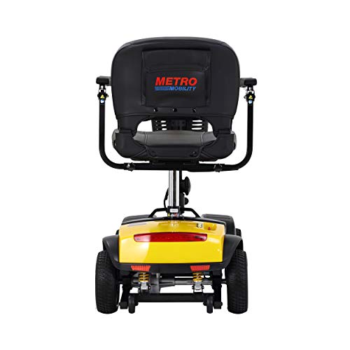 4 Wheel Mobility Scooter Electric Powered Wheelchair Device Compact Mobility Scooters for Adults Elderly Travel Long Range Power Extended Battery with Charger (Yellow) - Thumbnail 7