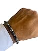 10:10 Bracciale con pietre naturali ossidiana da 6 mm, beads in acciaio inox, bracciale molto resistente prodotto in Italia #5