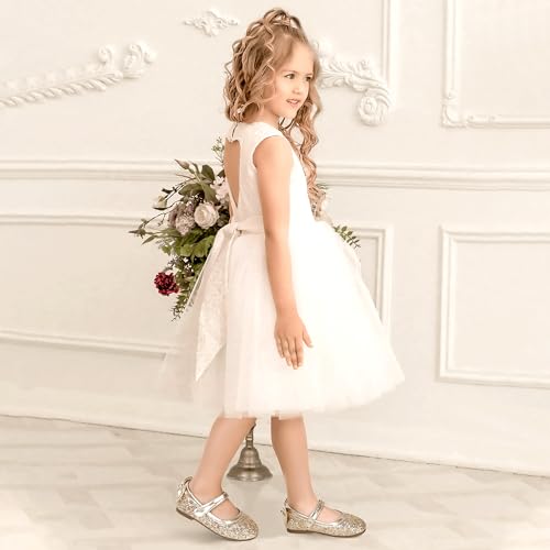 Pandaninjia Toddler/Little Kid Girl'S Angela Dress Mary Jane Ballet Flats Bow Flower Girl Wedding Party Ballerina Flat Shoes  thumb #1