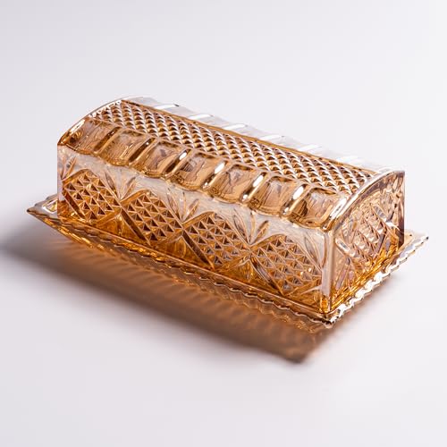 Champagne Glass Butter Dish with Lid