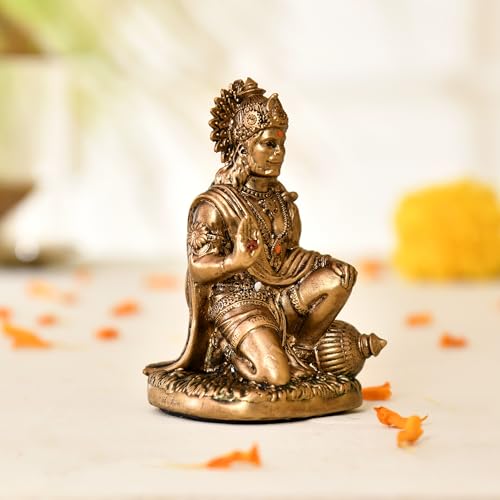 Image of CraftVatika Hanuman Ji Murti for Car Dashboard Resin Sankat Mochan Hanuman Idol for Home Decor & Gifts, Office, Pooja Room