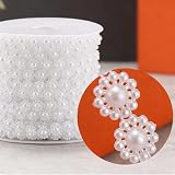 Kunstperlen, Sonnenblumen-Girlande, Perlenschnur, Rolle für Bastelarbeiten, Hochzeit, Party, Heimdekoration, Schmuckherstellung, Weihnachtsbaum, 4,8 m (weiß)